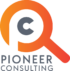 The Pioneer Compliance Consulting logo features a magnifying glass and text that reads 'pioneer consulting'